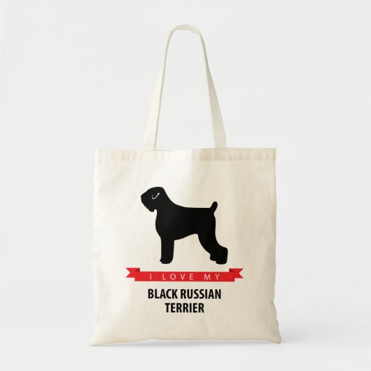 Ik hou van mijn zwarte Russische Terrier Canvas ta Tote Bag (Voorkant)