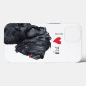 Ik hou van mijn zwarte Russische Terrier Case-Mate iPhone Case (Achterkant (horizontaal))