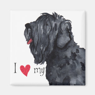 Ik hou van mijn zwarte Russische Terrier Magneet