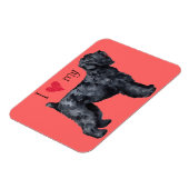 Ik hou van mijn zwarte Russische Terrier Magneet (Linkerzijde)