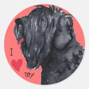 Ik hou van mijn zwarte Russische Terrier Ronde Sticker