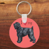 Ik hou van mijn zwarte Russische Terrier Sleutelhanger (Voorkant)