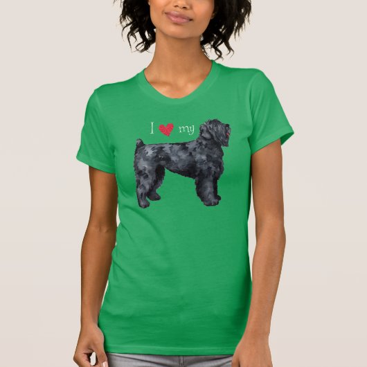 Ik hou van mijn zwarte Russische Terrier T-Shirt (Voorkant)