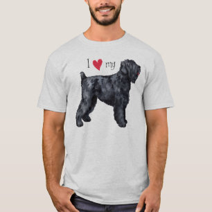 Ik hou van mijn zwarte Russische Terrier T-shirt