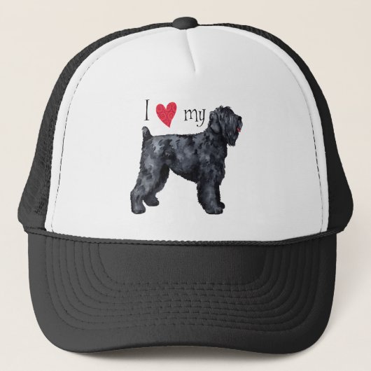 Ik hou van mijn zwarte Russische Terrier Trucker Pet (Voorkant)