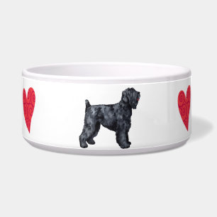 Ik hou van mijn zwarte Russische Terrier Voerbakje