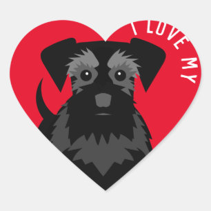 Ik hou van mijn zwarte Schnauzer Heart Sticker
