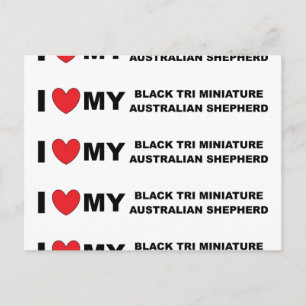 Ik hou van mijn zwarte Tri Mini Aussie Briefkaart