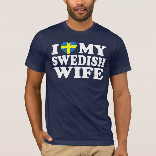 Ik hou van mijn Zweedse vrouw T-shirt (Voorkant)