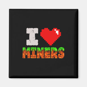 Ik hou van mijnwerkers Funny Heart Video Gamer Mem Magneet