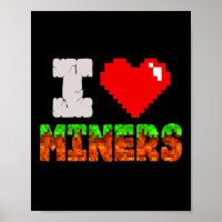 Ik hou van mijnwerkers Funny Heart Video Gamer Mem
