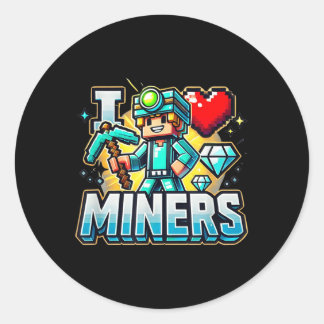 Ik hou van mijnwerkers in hart mijnwerkers liefheb ronde sticker