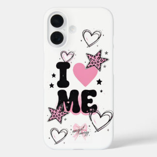 Ik Hou Van Mijzelf Roze Harten & Sterren Mooie Hoe iPhone 16 Hoesje