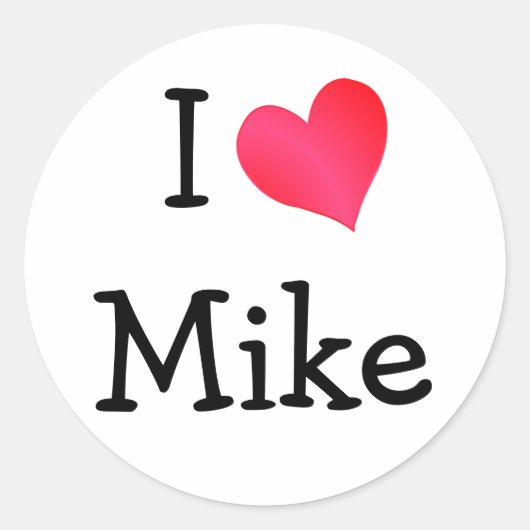 Ik hou van Mike Ronde Sticker (Voorkant)
