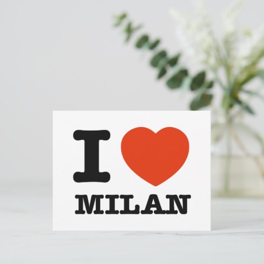 Ik hou van Milaan Briefkaart (Staand voorkant)