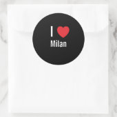 Ik hou van Milaan Ronde Sticker (Tas)