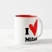 Ik hou van Milaan Tweekleurige Koffiemok (Voorkant rechts)