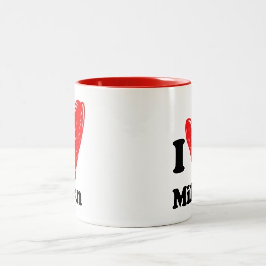 Ik hou van Milaan Tweekleurige Koffiemok (Center)
