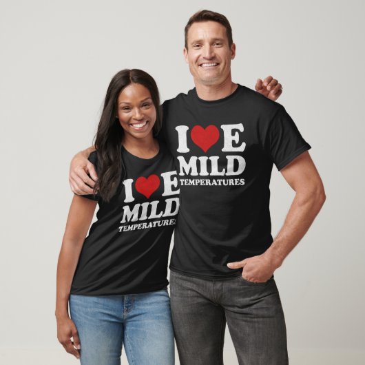 Ik hou van milde temperaturen, grappig weer quote t-shirt (Unisex)