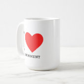 Ik hou van milieu vierkante sticker koffiemok (Voorkant links)