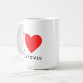 Ik hou van millennials koffiemok (Voorkant links)