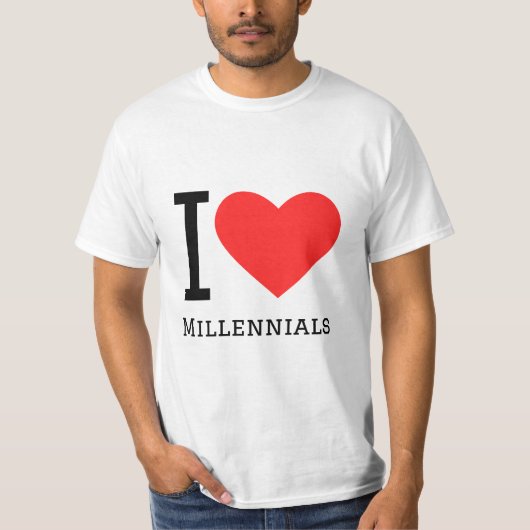 Ik hou van millennials t-shirt (Voorkant)
