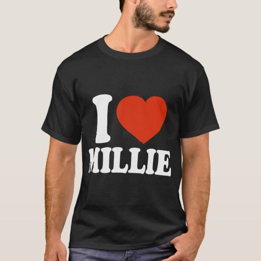 Ik hou van Millie I Heart Millie Red Heart Valenti T-shirt (Voorkant)