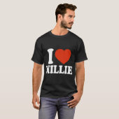 Ik hou van Millie I Heart Millie Red Heart Valenti T-shirt (Voorkant volledig)