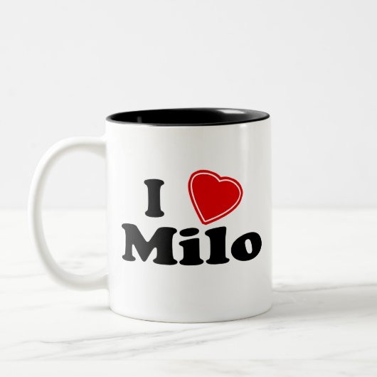 Ik hou van Milo Tweekleurige Koffiemok (Links)