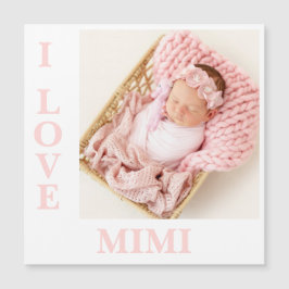 Ik hou van Mimi Pink Typografie Foto Birth Magnet