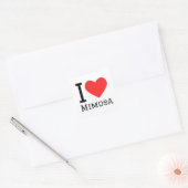 Ik hou van mimosa vierkante sticker (Envelop)