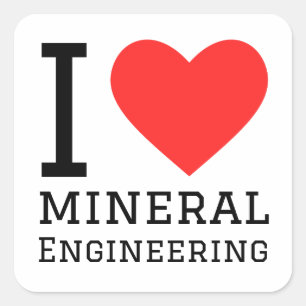Ik hou van mineraalbewerking vierkante sticker