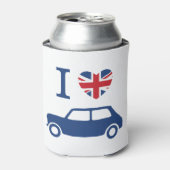 Ik hou van Mini Coopers - Blauw Blikjeskoeler (Blikje Voorkant)