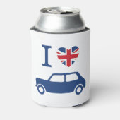 Ik hou van Mini Coopers - Blauw Blikjeskoeler (Blikje Achterkant)
