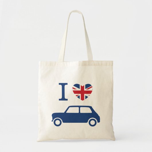 Ik hou van Mini Coopers Canvas tas - Blauw (Voorkant)