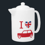 Ik hou van Mini Coopers Red - Theepot<br><div class="desc">Gemaakt voor al diegenen die van klassieke Britse auto's houden,  vooral de Austin Mini,  Morris Mini,  enz. Als je andere wegen wilt,  laat het me dan weten!</div>