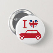 Ik hou van Mini Coopers - Rood Ronde Button 5,7 Cm (Voorkant /achterkant)
