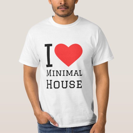 Ik hou van minimaal huis t-shirt (Voorkant)