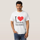 Ik hou van minimale techno t-shirt (Voorkant volledig)