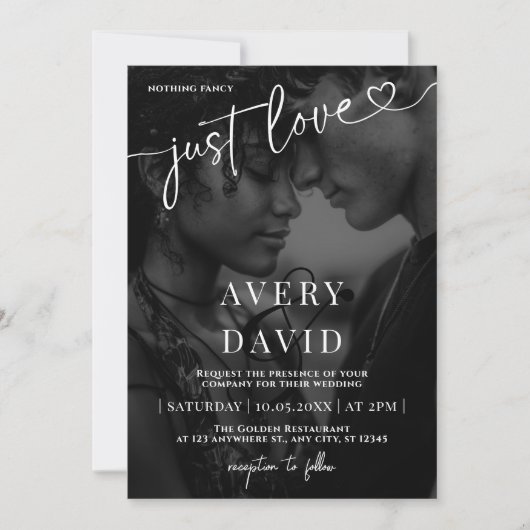 Ik hou van minimalistische trouwfoto kaart (Voorkant)