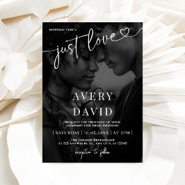 Ik hou van minimalistische trouwfoto kaart