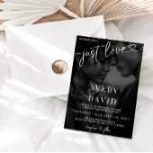 Ik hou van minimalistische trouwfoto kaart