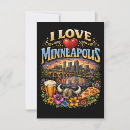 Ik hou van Minneapolis Bedankkaart