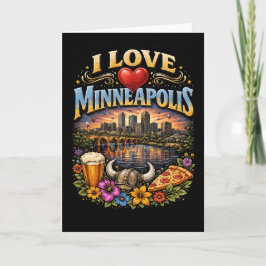 Ik hou van Minneapolis Feestdagen Kaart