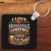 Ik hou van Minneapolis Sleutelhanger (Achterkant)