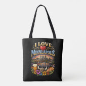 Ik hou van Minneapolis Tote Bag (Achterkant)