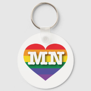 Ik hou van Minnesota Gay Pride Rainbow Heart Sleutelhanger