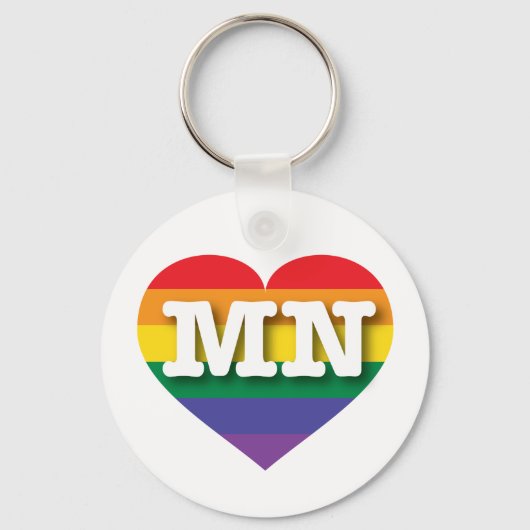 Ik hou van Minnesota Gay Pride Rainbow Heart Sleutelhanger (Voorkant)