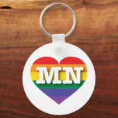 Ik hou van Minnesota Gay Pride Rainbow Heart Sleutelhanger (Voorkant)