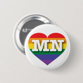 Ik hou van Minnesota Rainbow Heart Ronde Button 5,7 Cm (Voorkant /achterkant)